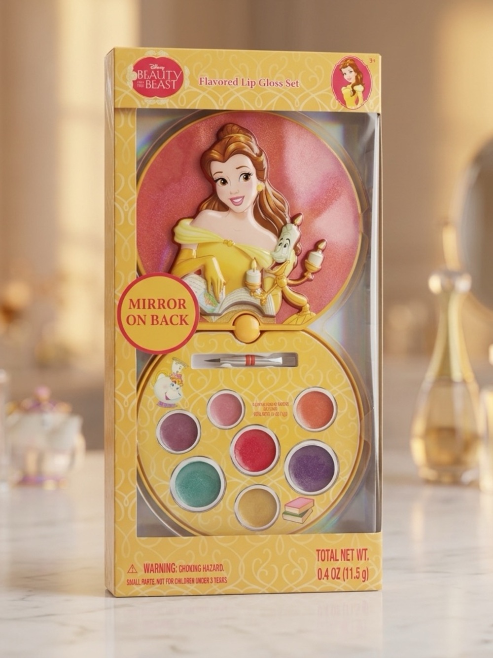 Disney Beauty and the Beast Belle Flavored Lip Gloss Set - Yellow Pink